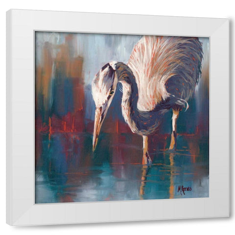 Urban Heron White Modern Wood Framed Art Print by Reeves, Molly