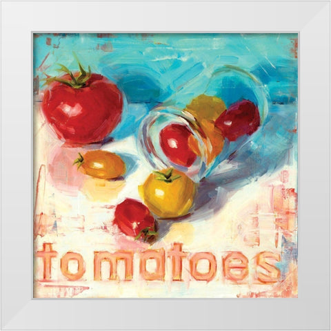 Tomatoes White Modern Wood Framed Art Print by Salness, Annie