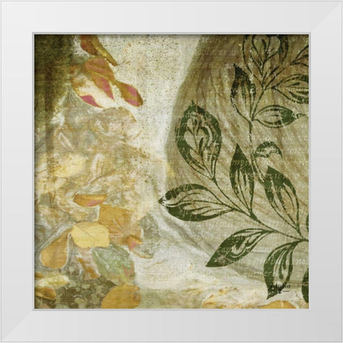 Green Swirl II White Modern Wood Framed Art Print by Studio 2