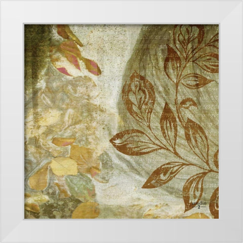 Gold Swirl II White Modern Wood Framed Art Print by Studio 2