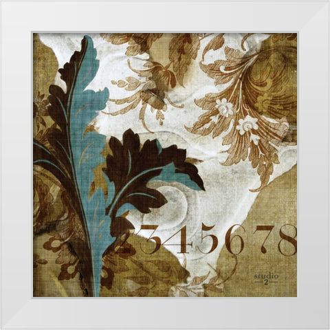 Teal Flow I White Modern Wood Framed Art Print by Studio 2