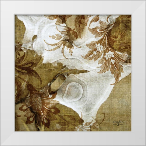 Flow I White Modern Wood Framed Art Print by Studio 2