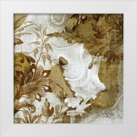 Flow II White Modern Wood Framed Art Print by Studio 2