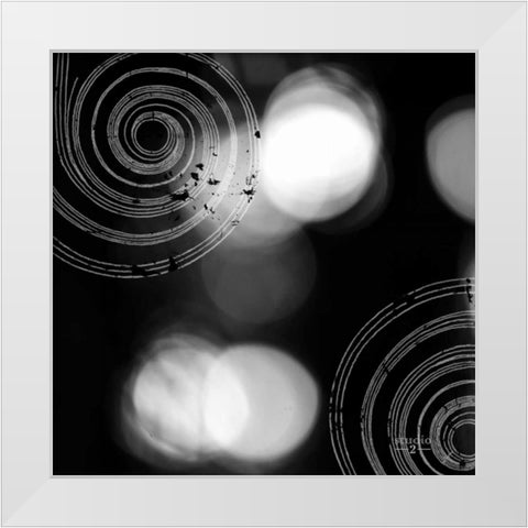 Circles and Swirls I White Modern Wood Framed Art Print by Studio 2