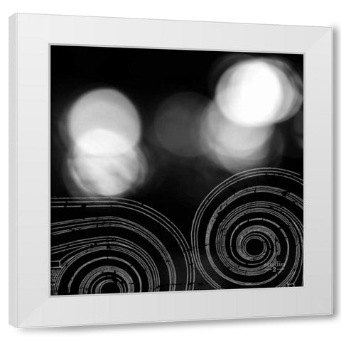 Circles and Swirls II White Modern Wood Framed Art Print by Studio 2