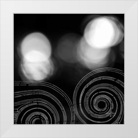Circles and Swirls II White Modern Wood Framed Art Print by Studio 2