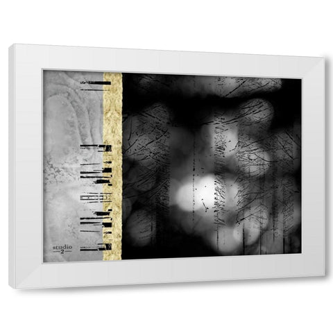 Path I White Modern Wood Framed Art Print by Studio 2