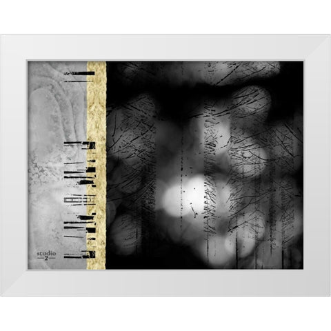 Path I White Modern Wood Framed Art Print by Studio 2
