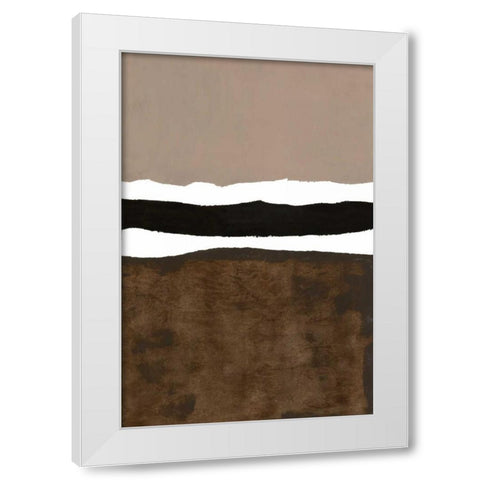 Brown Suede White Modern Wood Framed Art Print by Sheler, Sammy