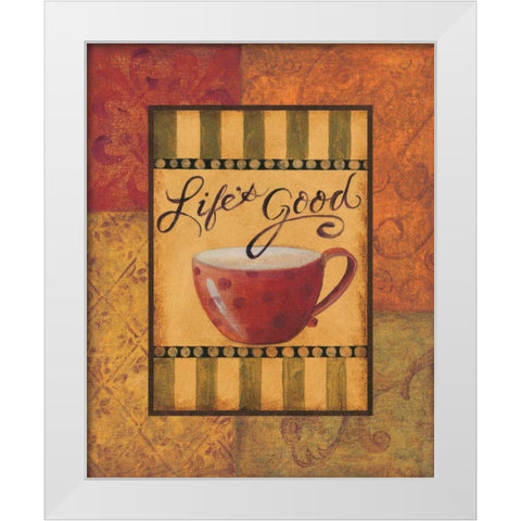 Lifes Good White Modern Wood Framed Art Print by Smith, Pamela