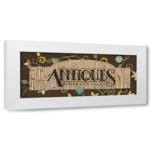 Antiques White Modern Wood Framed Art Print by Smith, Pamela