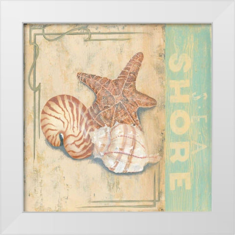 Sea Shore White Modern Wood Framed Art Print by Smith, Pamela
