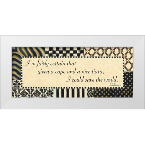 Save the World White Modern Wood Framed Art Print by Smith, Pamela