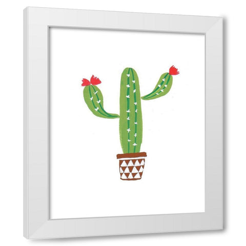 Cactus II White Modern Wood Framed Art Print by Serna, Isabel