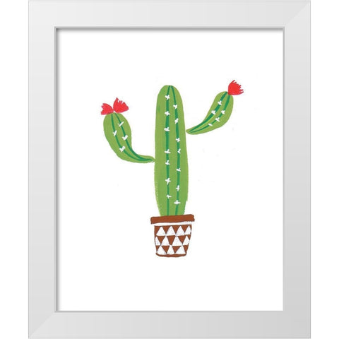 Cactus II White Modern Wood Framed Art Print by Serna, Isabel