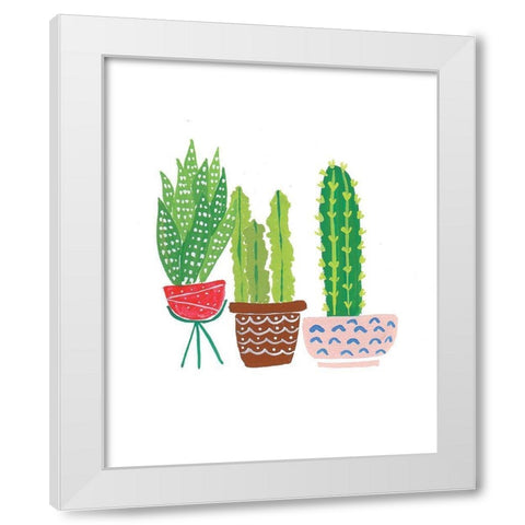 Cactus III White Modern Wood Framed Art Print by Serna, Isabel