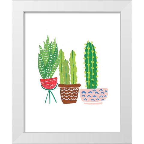 Cactus III White Modern Wood Framed Art Print by Serna, Isabel