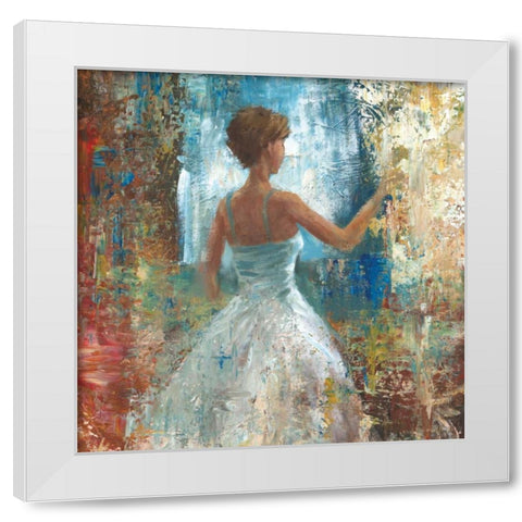 Lady in Waiting White Modern Wood Framed Art Print by Saunders, Michael