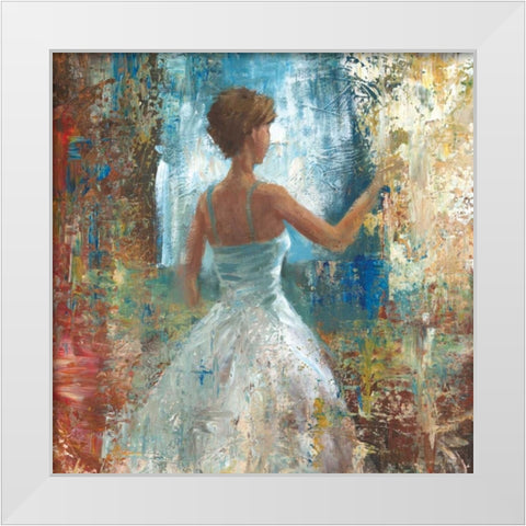 Lady in Waiting White Modern Wood Framed Art Print by Saunders, Michael