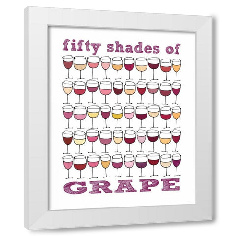 Fifty Shades of Grape White Modern Wood Framed Art Print by Sosik, Jennifer