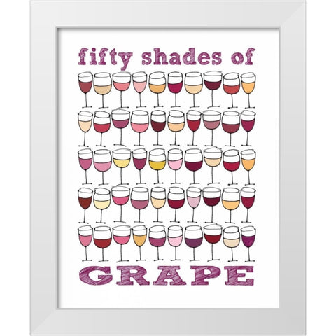 Fifty Shades of Grape White Modern Wood Framed Art Print by Sosik, Jennifer