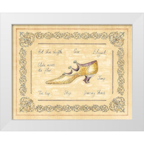 Dancing Shoe White Modern Wood Framed Art Print by Schippel, Banafshe