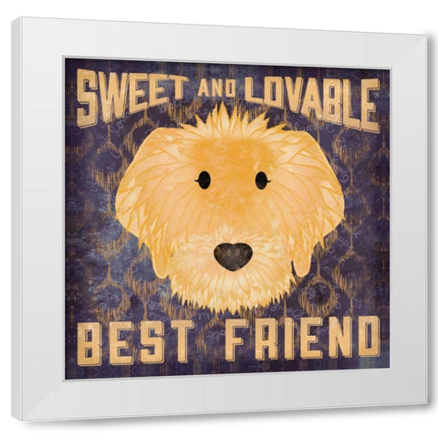 Golden Doodle White Modern Wood Framed Art Print by Sta Teresa, Ashley