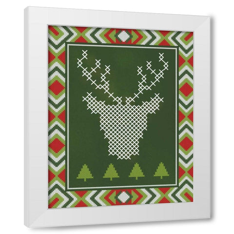 Deer Stitch White Modern Wood Framed Art Print by Sta Teresa, Ashley