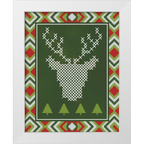 Deer Stitch White Modern Wood Framed Art Print by Sta Teresa, Ashley