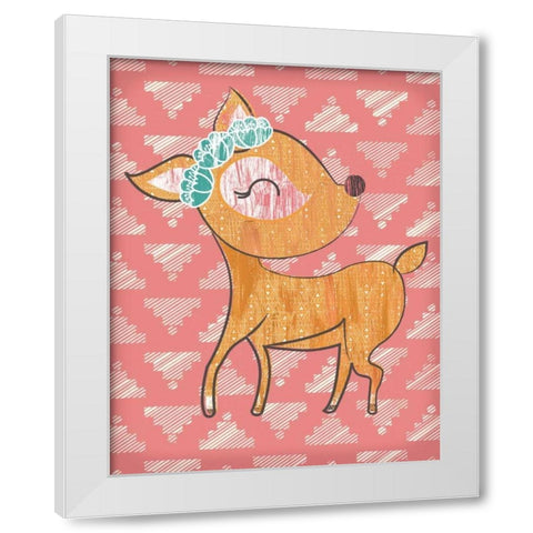 Dahlia Deer White Modern Wood Framed Art Print by Sta Teresa, Ashley