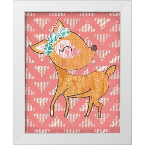 Dahlia Deer White Modern Wood Framed Art Print by Sta Teresa, Ashley