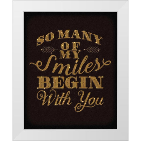 Smiles Gold White Modern Wood Framed Art Print by Sta Teresa, Ashley