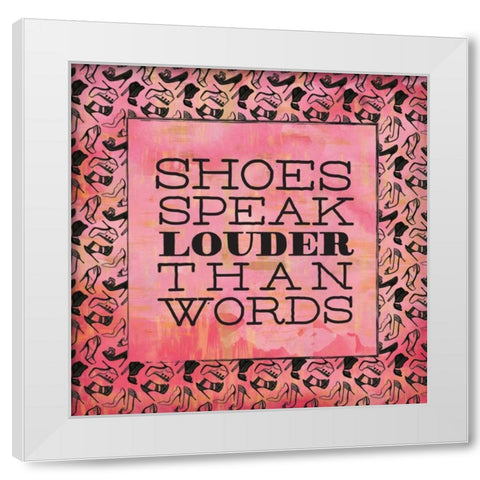 Shoes Speak White Modern Wood Framed Art Print by Sta Teresa, Ashley