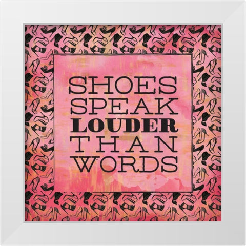 Shoes Speak White Modern Wood Framed Art Print by Sta Teresa, Ashley