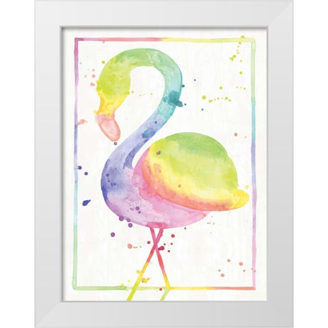 Flamingo Sunrise White Modern Wood Framed Art Print by Sta Teresa, Ashley