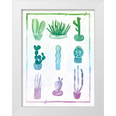 Ombre Cactus White Modern Wood Framed Art Print by Sta Teresa, Ashley