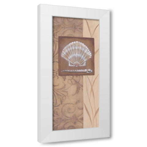 Sand Shell II White Modern Wood Framed Art Print by 3 Bamboo Studio