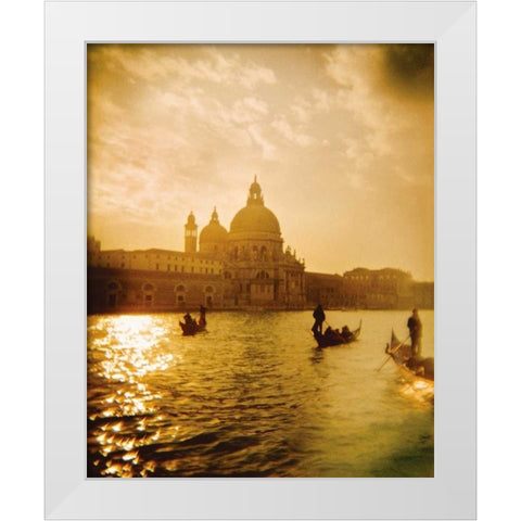 Venezia Sunset I White Modern Wood Framed Art Print by Clayton-Thompson, Philip