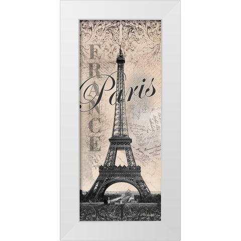 Eiffel Tower White Modern Wood Framed Art Print by Williams, Todd