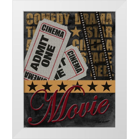 Movie White Modern Wood Framed Art Print by Williams, Todd