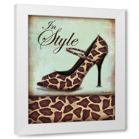 Giraffe Shoe White Modern Wood Framed Art Print by Williams, Todd