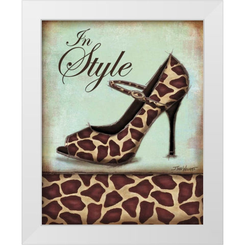 Giraffe Shoe White Modern Wood Framed Art Print by Williams, Todd
