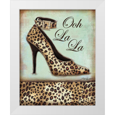 Leopard Shoe White Modern Wood Framed Art Print by Williams, Todd
