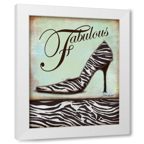Zebra Shoe White Modern Wood Framed Art Print by Williams, Todd