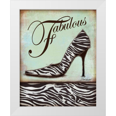 Zebra Shoe White Modern Wood Framed Art Print by Williams, Todd