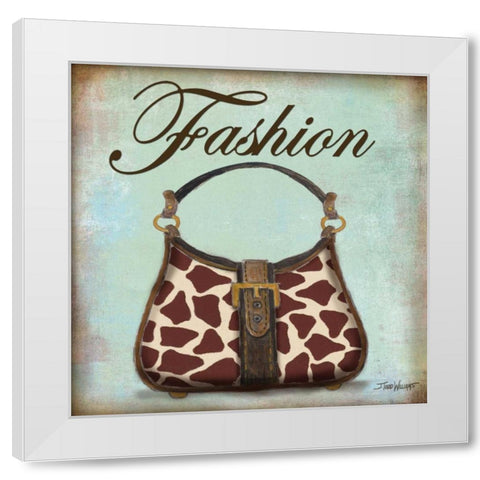 Giraffe Purse White Modern Wood Framed Art Print by Williams, Todd