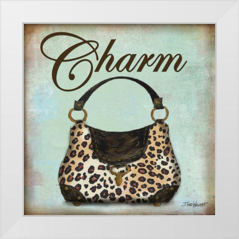 Leopard Purse White Modern Wood Framed Art Print by Williams, Todd