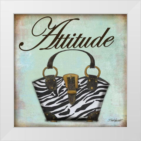 Zebra Purse White Modern Wood Framed Art Print by Williams, Todd