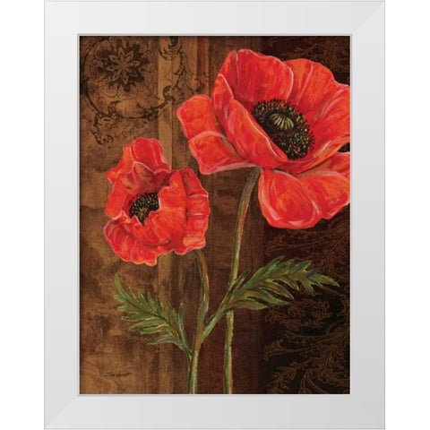 Poppy Portrait I White Modern Wood Framed Art Print by Williams, Todd