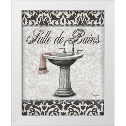 Salle De Bains White Modern Wood Framed Art Print by Williams, Todd